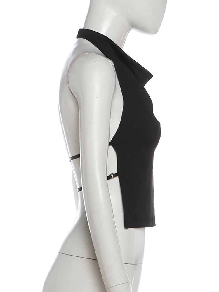 Fashion Halter Backless Stretch Tank Top for Women