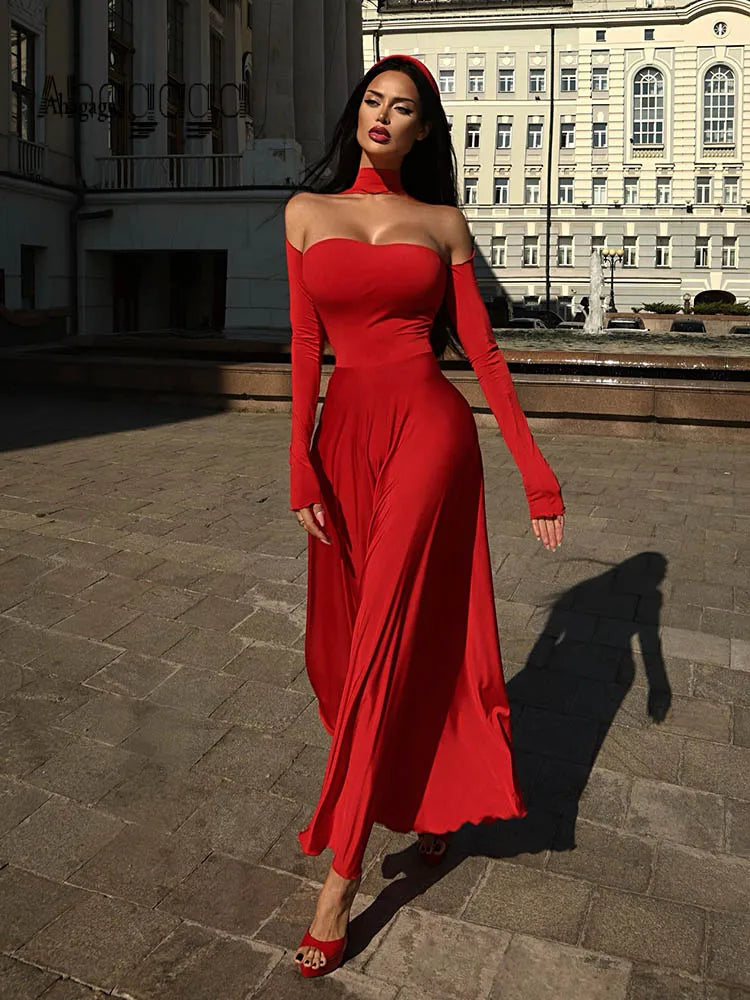 Hollow Out Slim Ankle Length Dress for Women