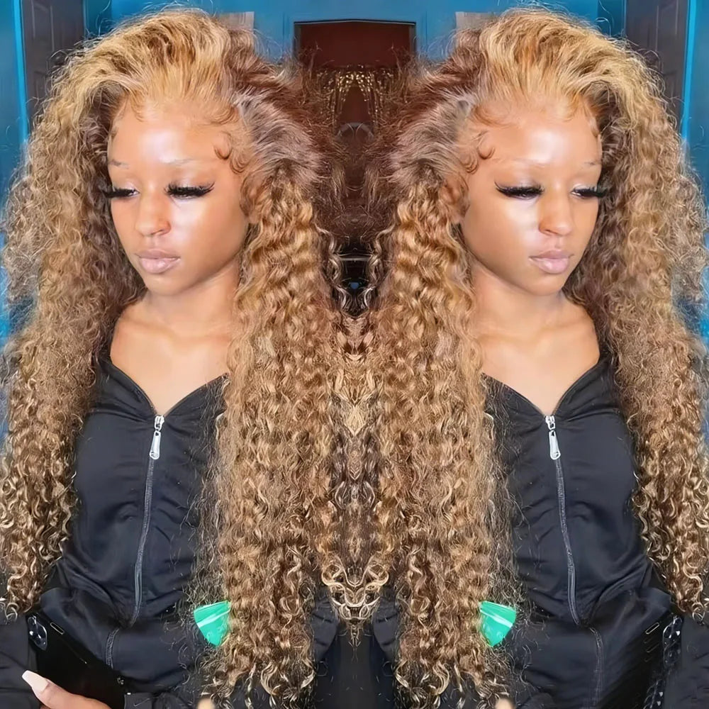 Highlight Human Deep Wave Lace Front Remy Wig For Women