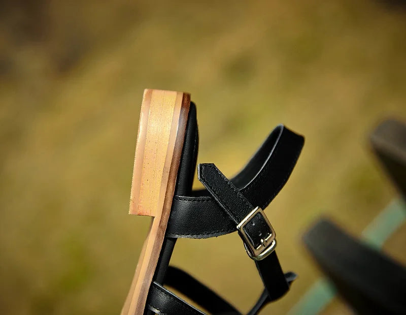 Summer Leather Handmade Gladiator Buckle Sandals for Women