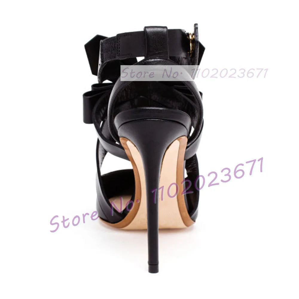 Multicolor Patent Leather Slingback Sandals Women Fashion Folding Bowknot Pointy Toe High Heels Sandals Party Chic Lovely Shoes