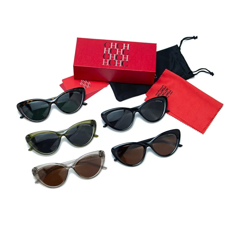 Retro Slim Frame Cat Eye Sunglasses