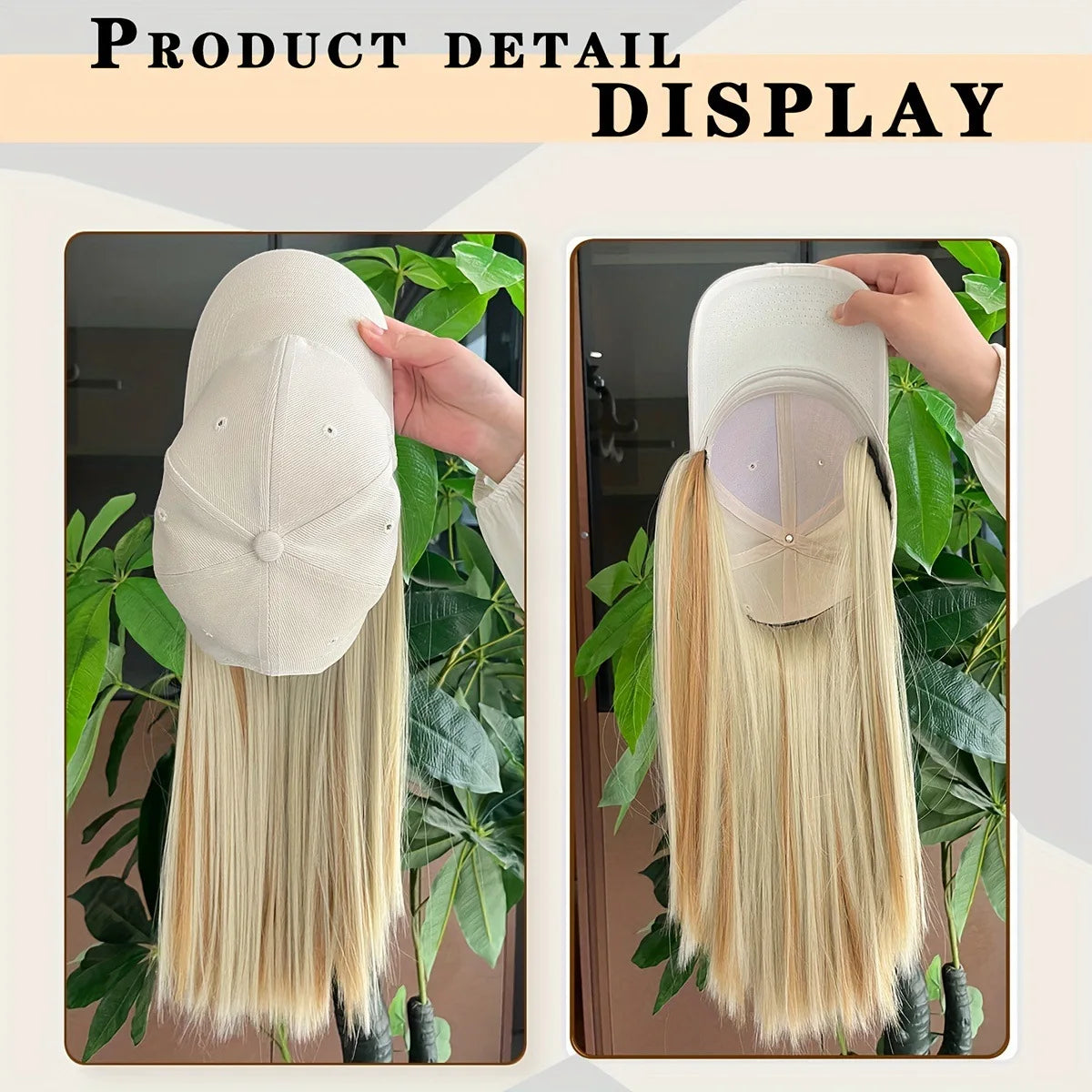 Long Straight Synthetic Bucket Hat Wig