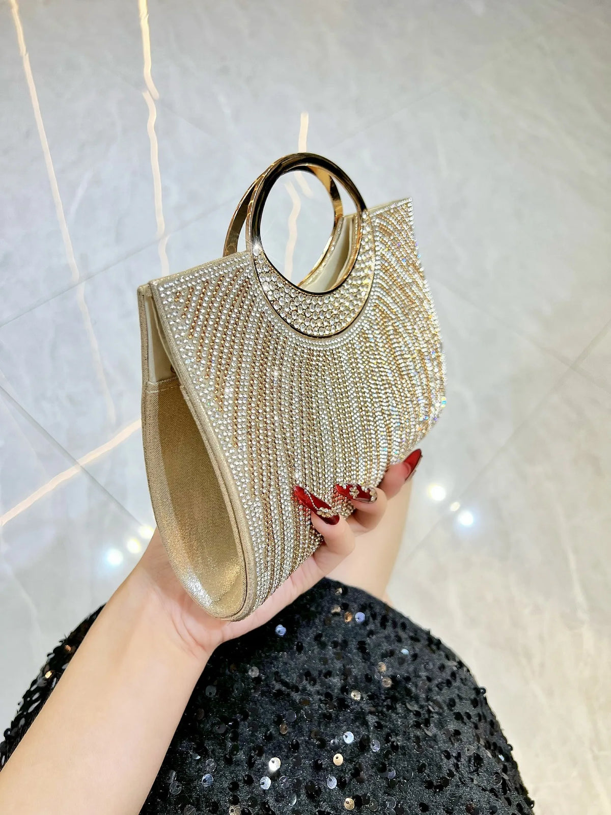 New Dinner Women's Bag Fashionable Diamond-encrusted Mini Women's Shoulder Bag Luxury Brand Shiny Banquet Party Bag for Women