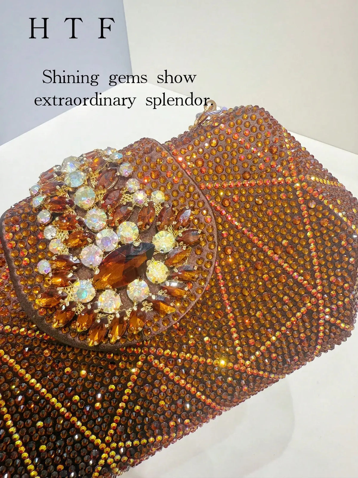 Rhinestone Clutch Shoulder Bag with Chain for Women