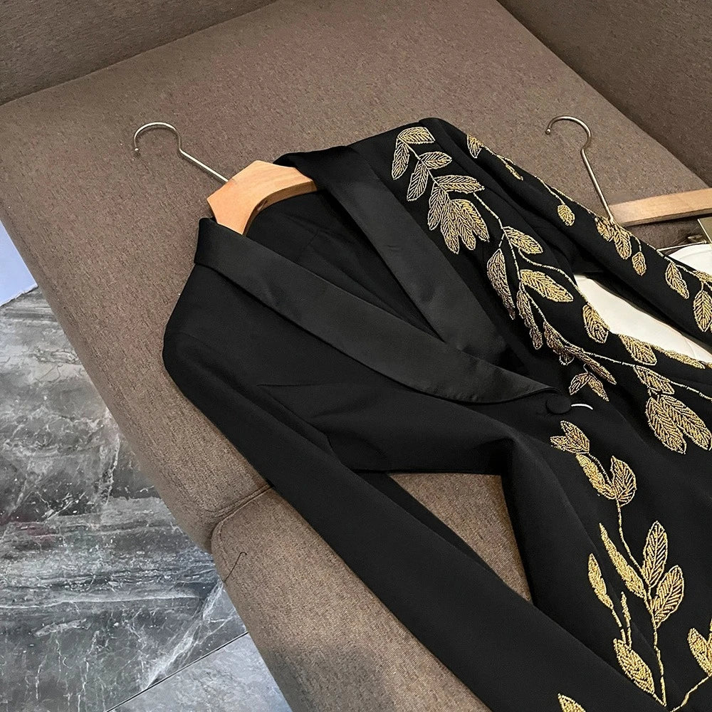 TWOTWINSTYLE Temperament Gorgeous Blazers For Women V Neck Long Sleeve Autumn Elegant Commute Blazer Female Fashion KJA533454