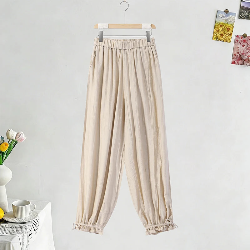 Beaded Halter Top And Lantern Pants Two Piece Set for Women