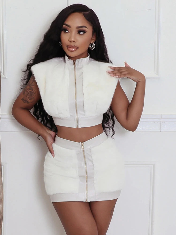 Urban Zip-Up Crop Tank Two-Piece Set for Women Streetwear Look