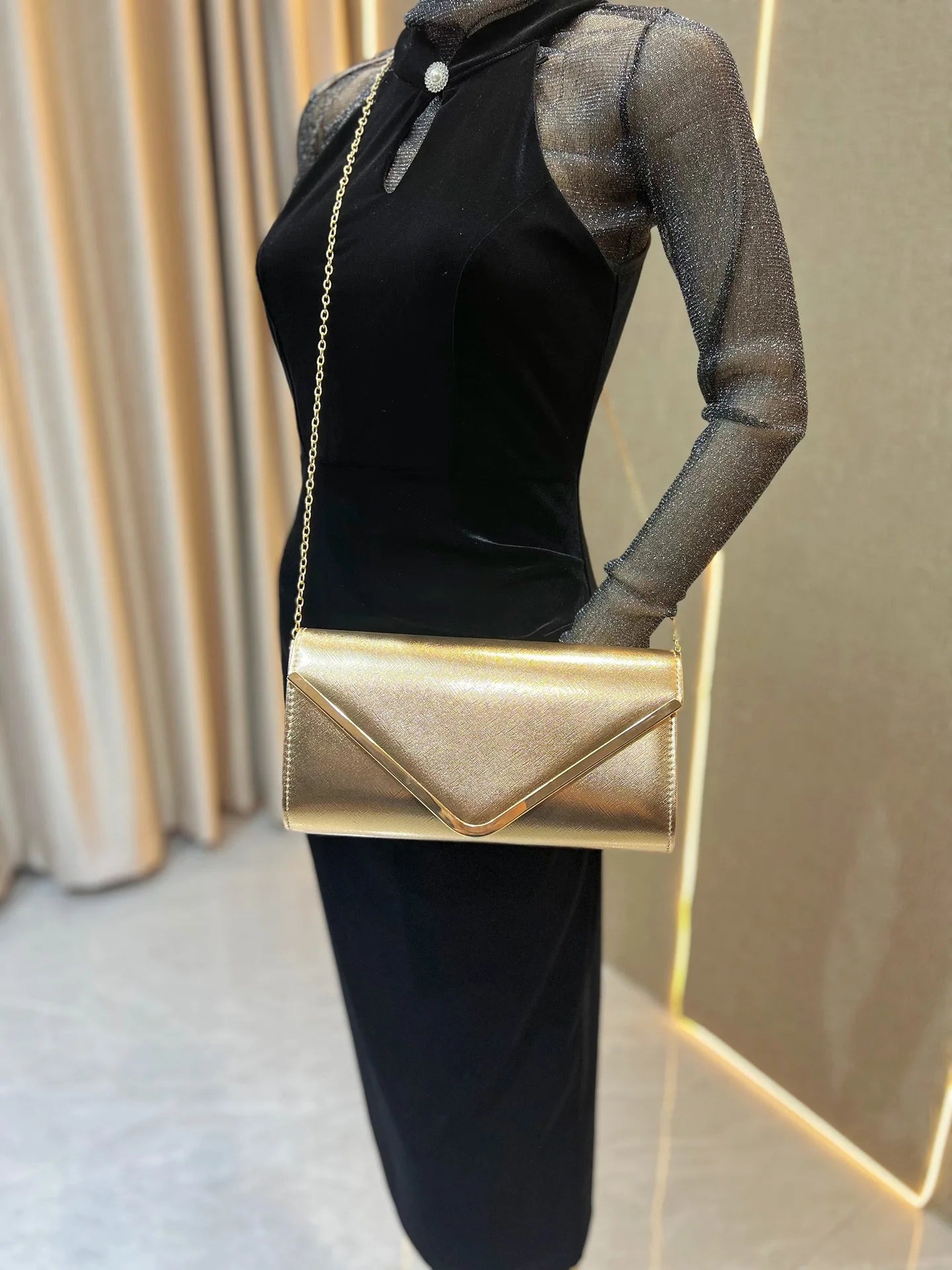 New Women's Envelope Evening Clutch Handbags Elegant Square Bridal Clutch Party Prom Wedding Purse Clutch Shoulder Bags Wallet