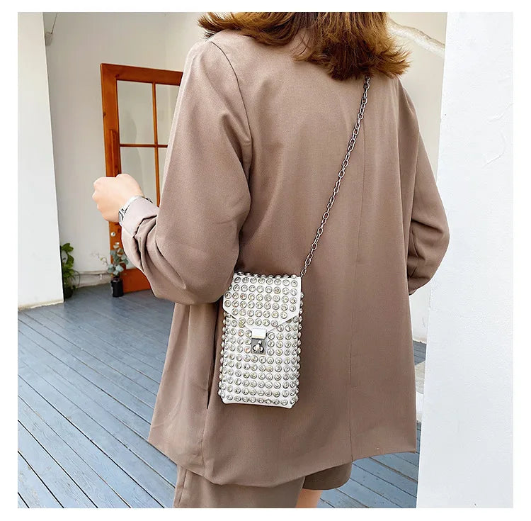 Rhinestone Crossbody Waist Bag