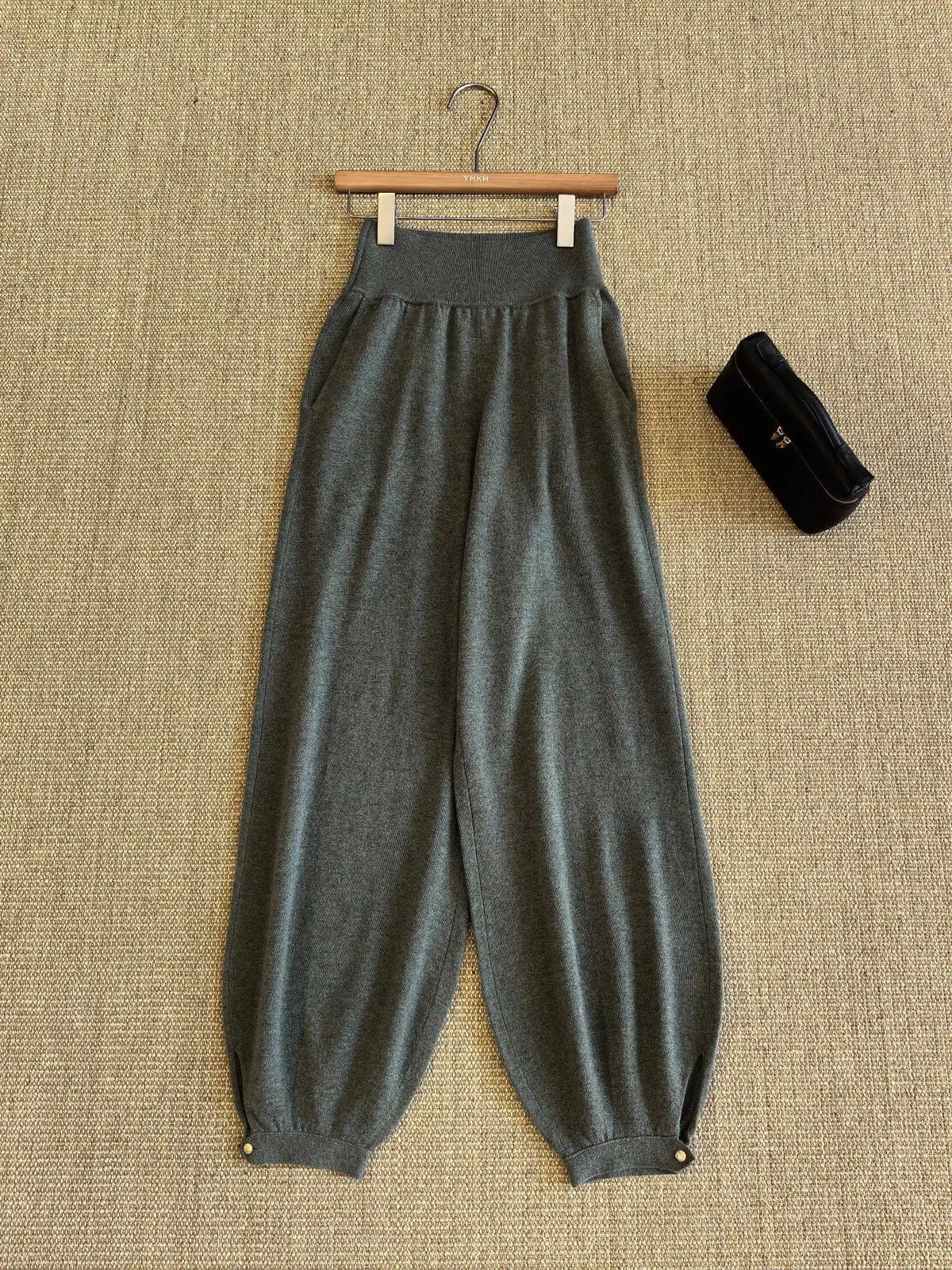 Minimalist Cashmere Knit Top And Pants Set for Women