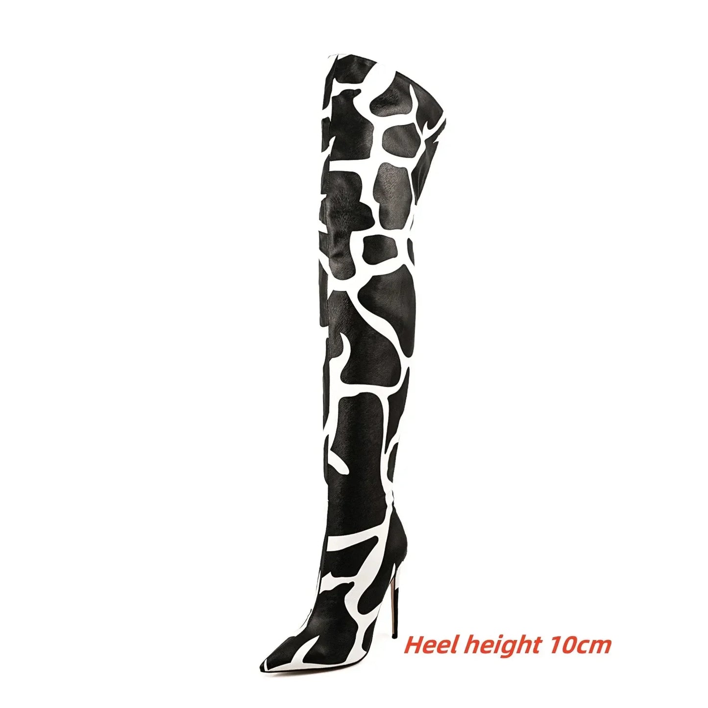 Sexy Striped Back Zip Over-the-Knee Boots for Women