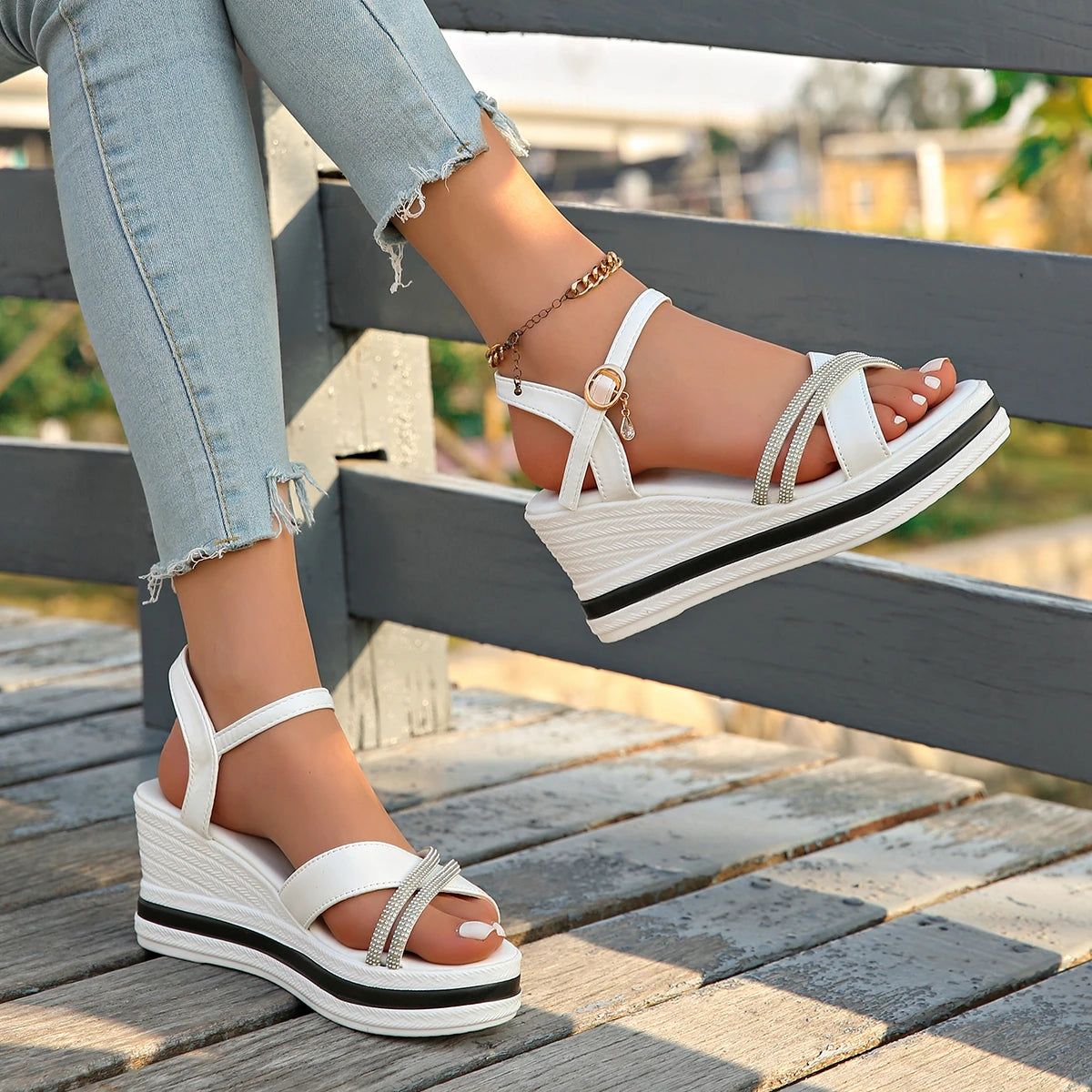 Lightweight Casual Open Toe Platform Wedge Sandals for Women