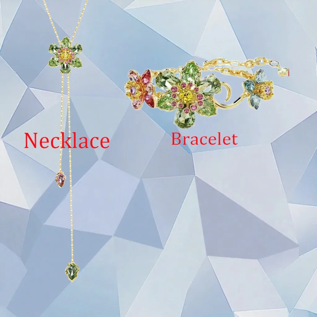 Gold Plated Zirconia Crystal Pendant Set for Women