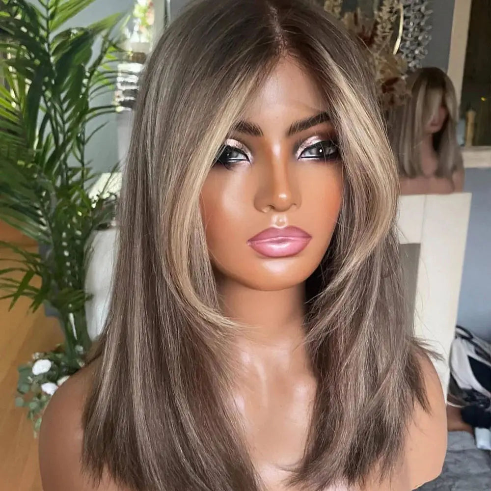 Highlighted Straight Synthetic Lace Wig