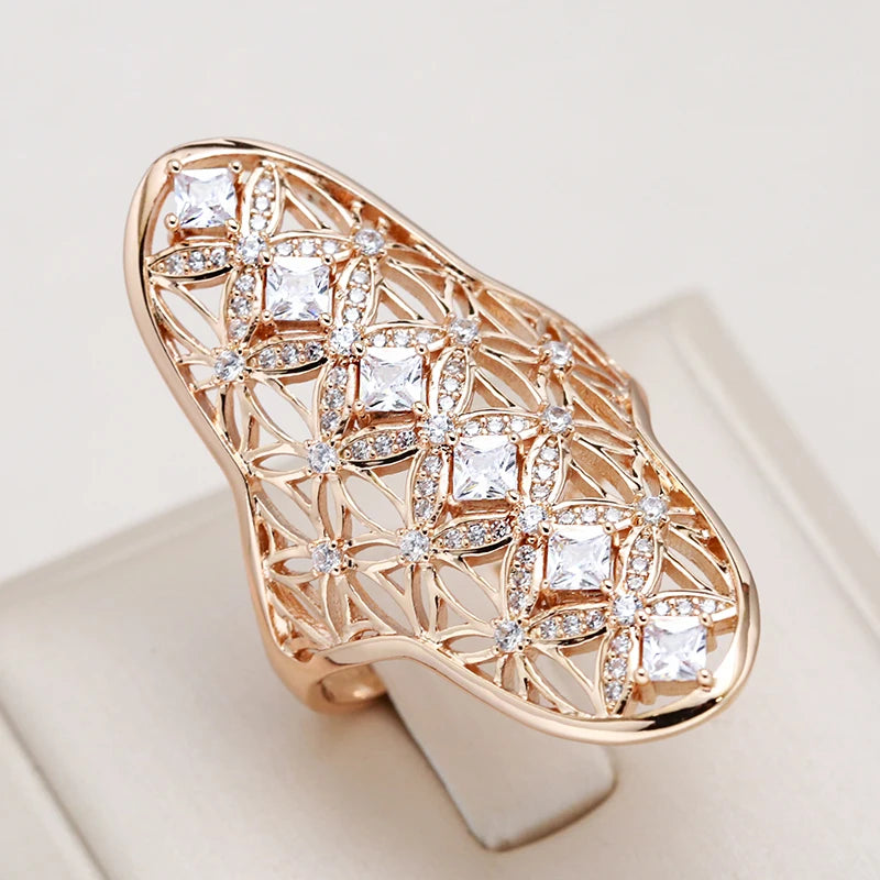 Rose Gold Plated Zircon Statement Ring