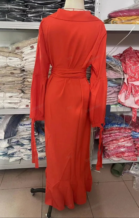Casual Summer Dress With Turn Down Collar And Pockets for Women