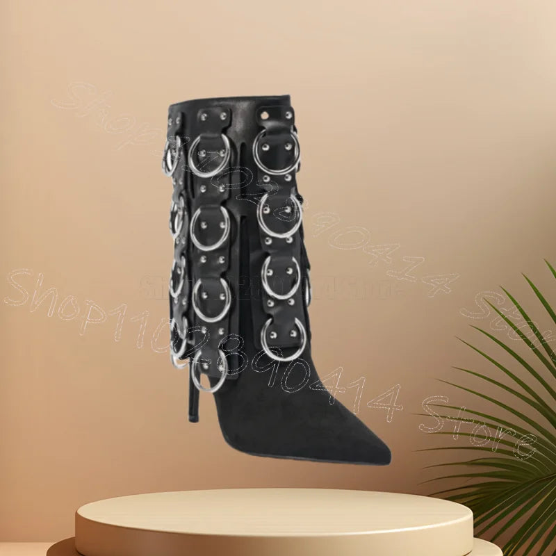 Elegant Pointed Toe High Heel Boots With Side Zipper For Women