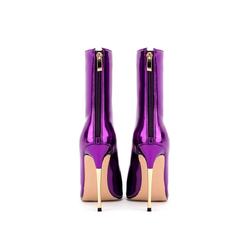Glam Shiny Back Zipper Over The Knee Boots for Women