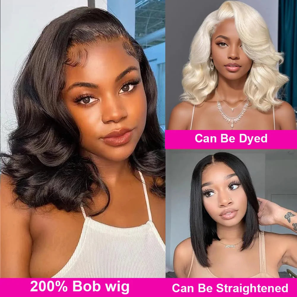 Body Wave Lace Front Human Hair Bob Wig