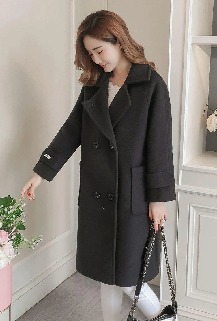 Padded Mixtures Jacket Woman Long Loose Cotton Wool Blend Coat for Women Pink Elegant Outerwears New in Novelty High Quality Hot