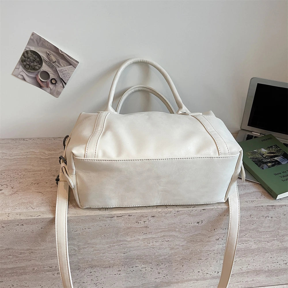 Practical Pure Color Vegan Leather Shoulder Crossbody Bags for Women