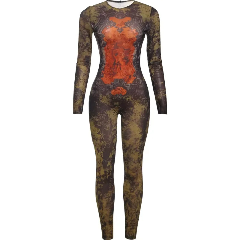 Slim Fit Long Sleeve Ankle Length Jumpsuit for Women