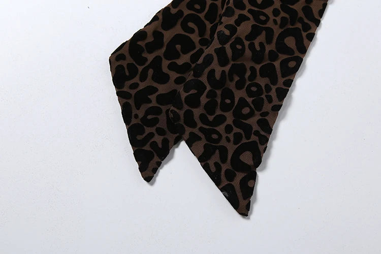 Leopard Print Backless Sleeveless Halter Romper for Women