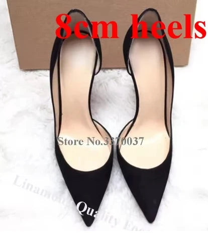 Elegant Dark Green Suede Pointed Toe Stiletto Pumps for Women