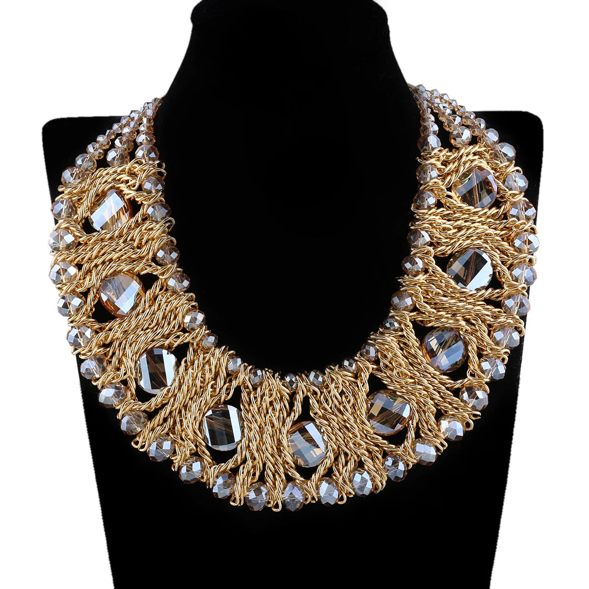 Beaded Crystal Statement Elastic Bracelet for Women