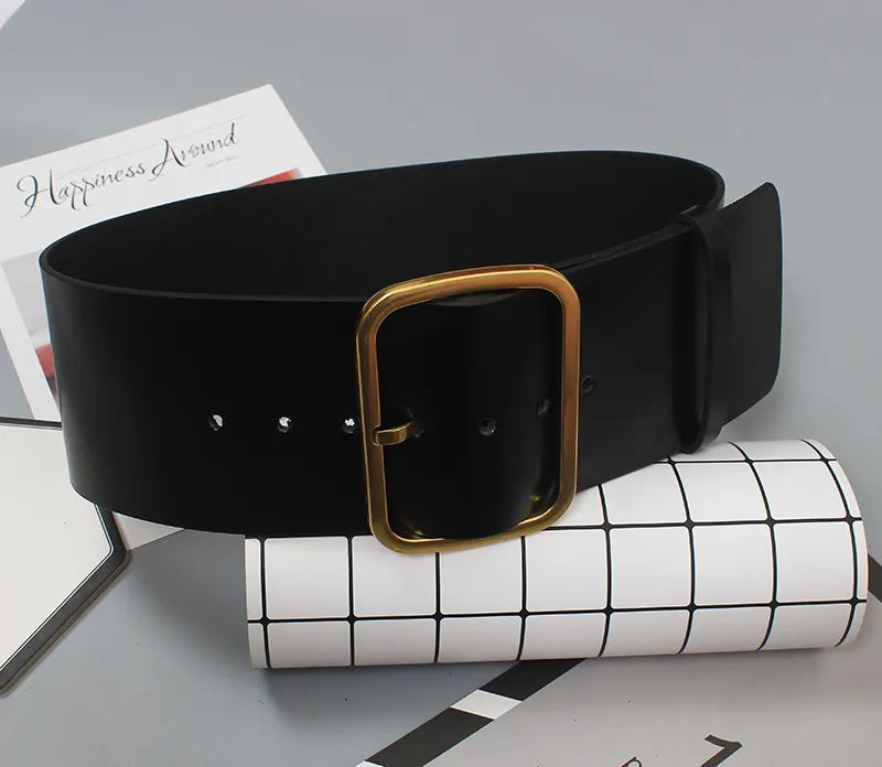 Wide Leather Corset Waist Belt Dress Accessory for Women