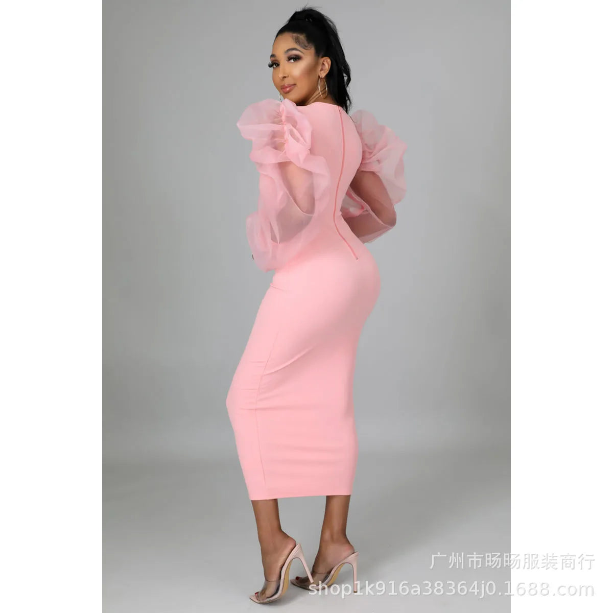 Women White Long Dress Lace Lantern Full Sleeve Round Neck A Line Dresses Elegant Ladies Splice Skirts Autumn Formal Vestidos