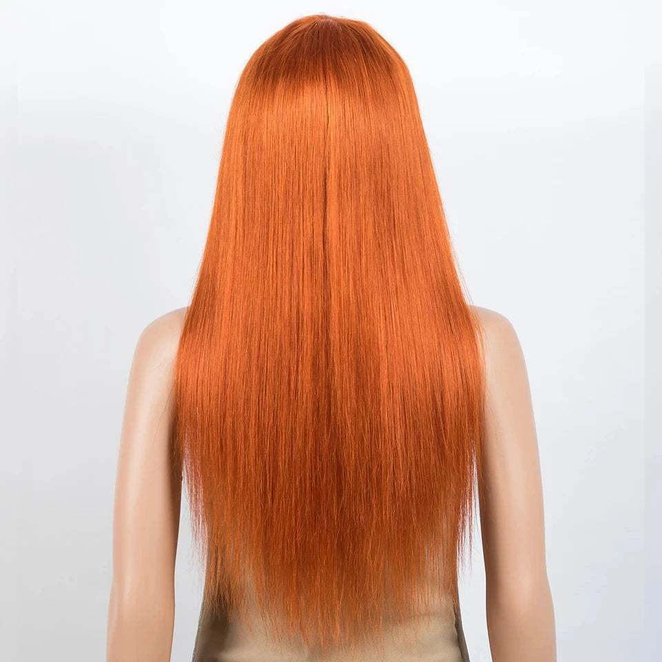 Glueless Straight Human Hair Wig With Bangs for Women
