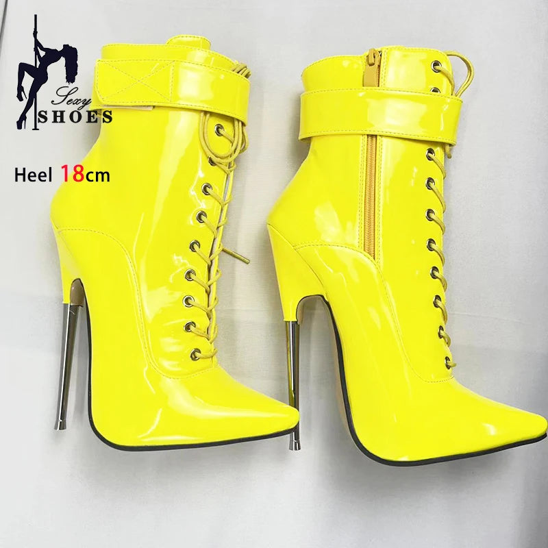 Sexy Pointed Toe Ankle Boots with Strap Wrap for Women