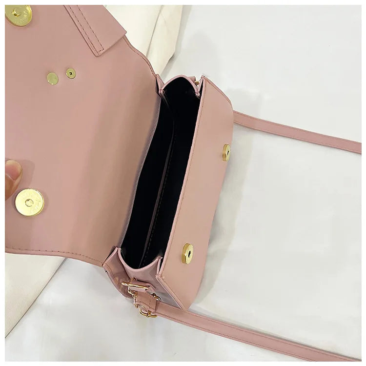 Women's Elegant Minimalist Shoulder Bag Golden-Tone Hardware Adjustable Strap Formal Purse Durable Handbag Fashionable Tote
