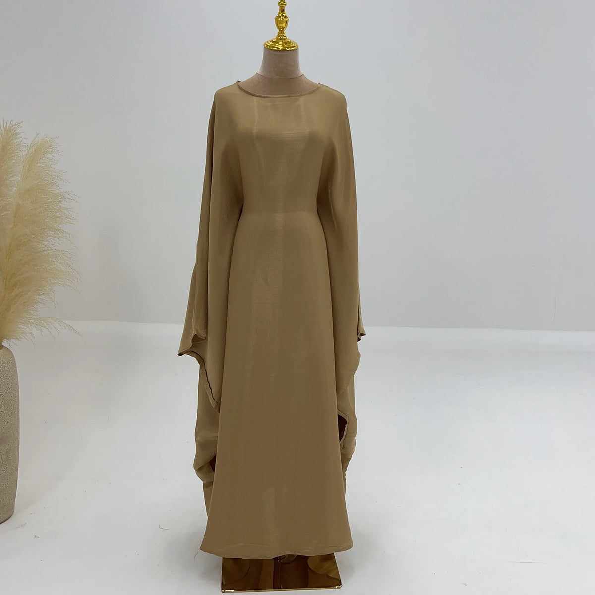 Shiny Loose Ankle-Length Kaftan Maxi Dress for Women