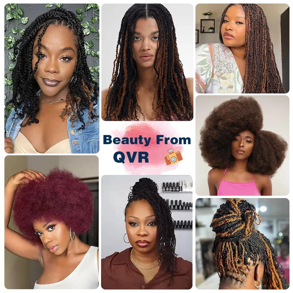 Premium Afro Kinky Bulk Human Hair Extensions for Women