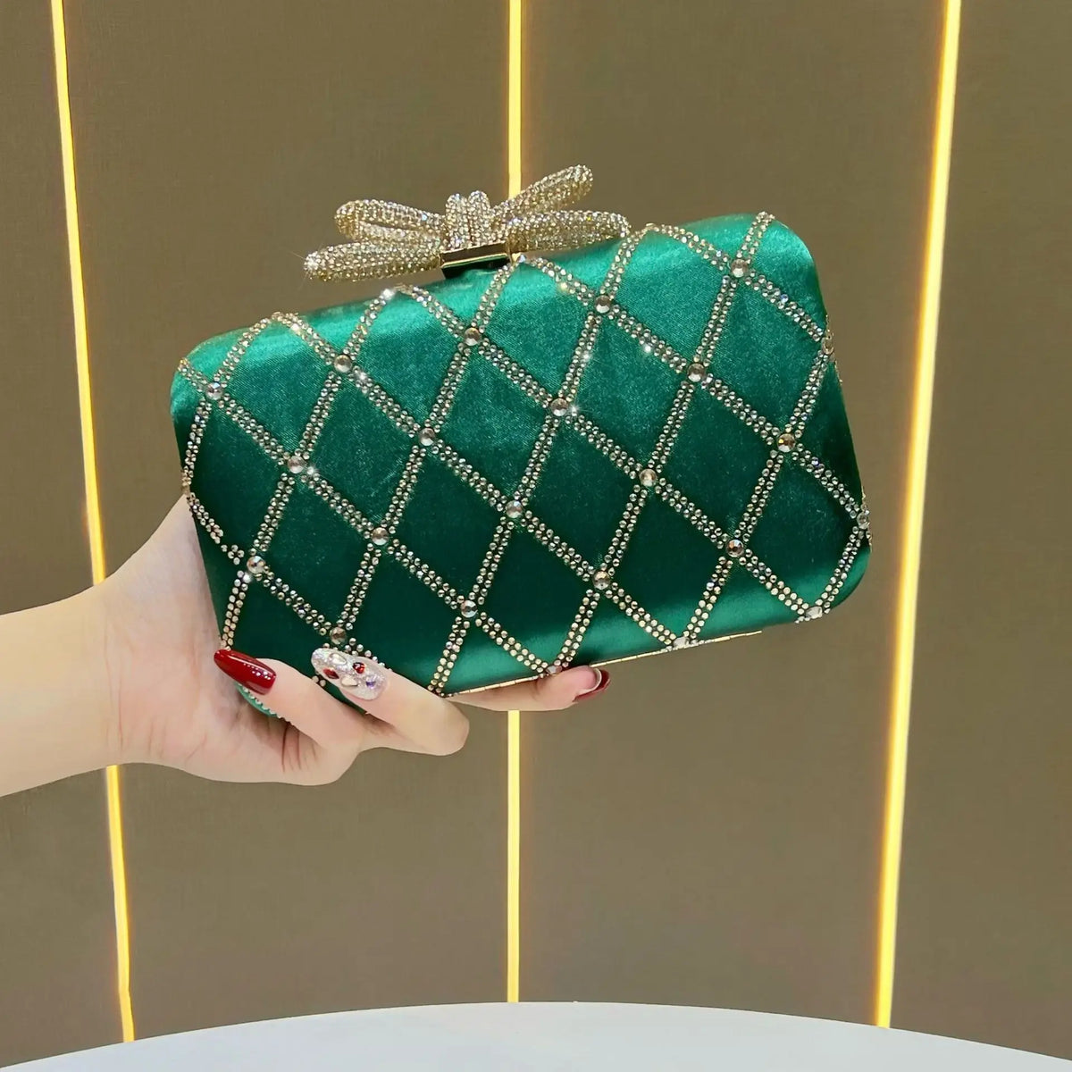 Glitter Rhinestone Clutch Messenger Bag for Women