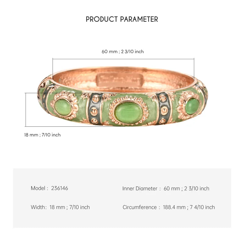 Colorful Enamel Bohemian Bangle Bracelet for Women