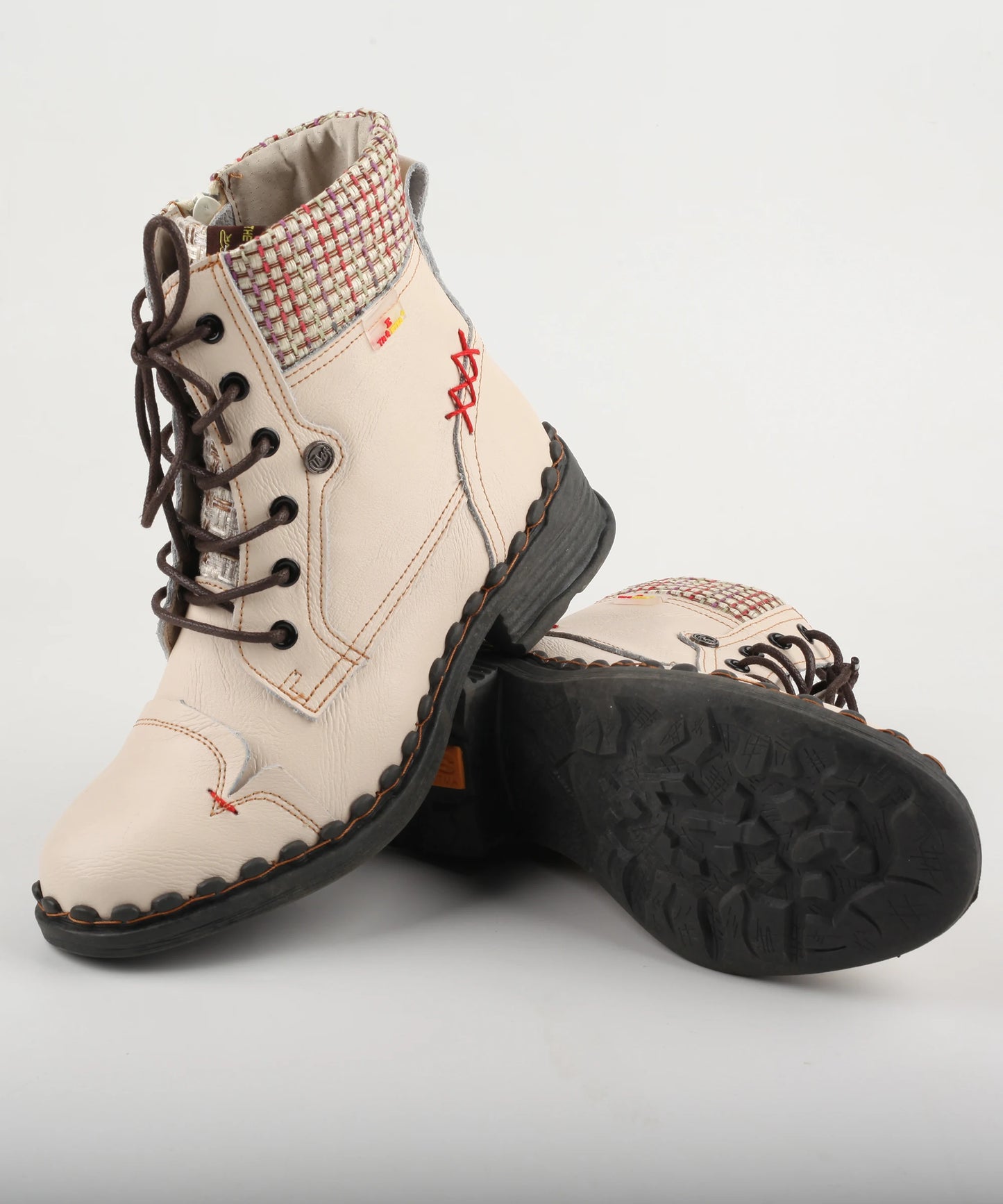Genuine Leather Patchwork Ankle Boots