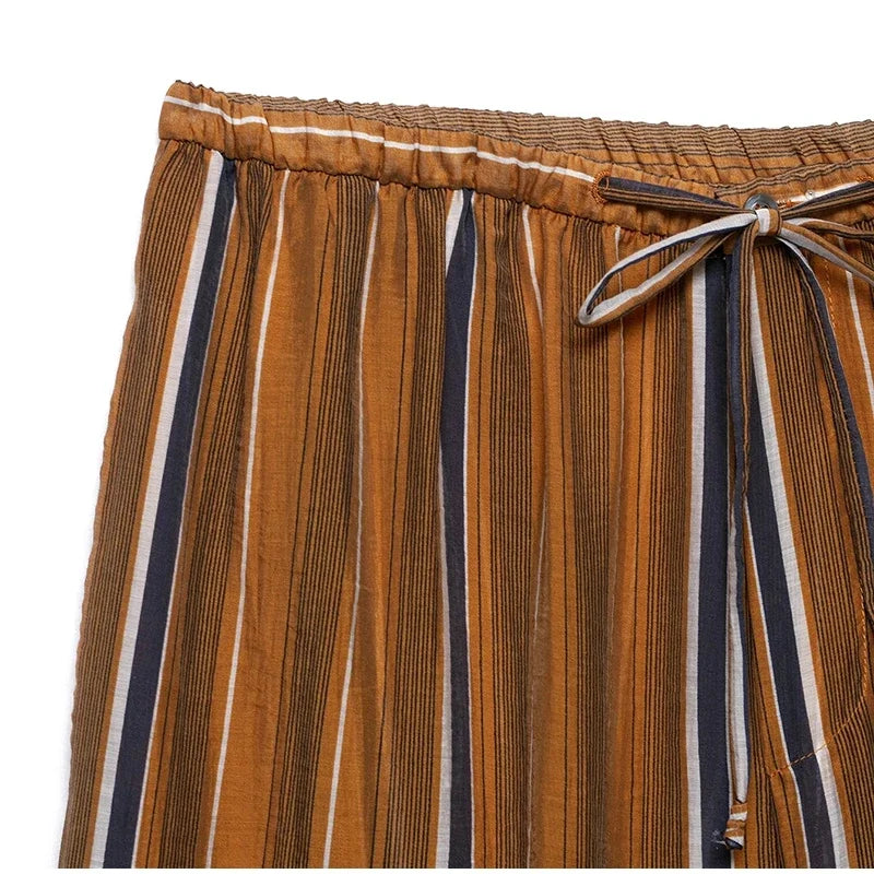 Geometric Printed Wide Leg Loose Pants Set for Women