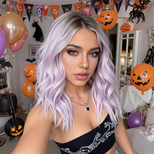 Purple Ombre Curly Wig
