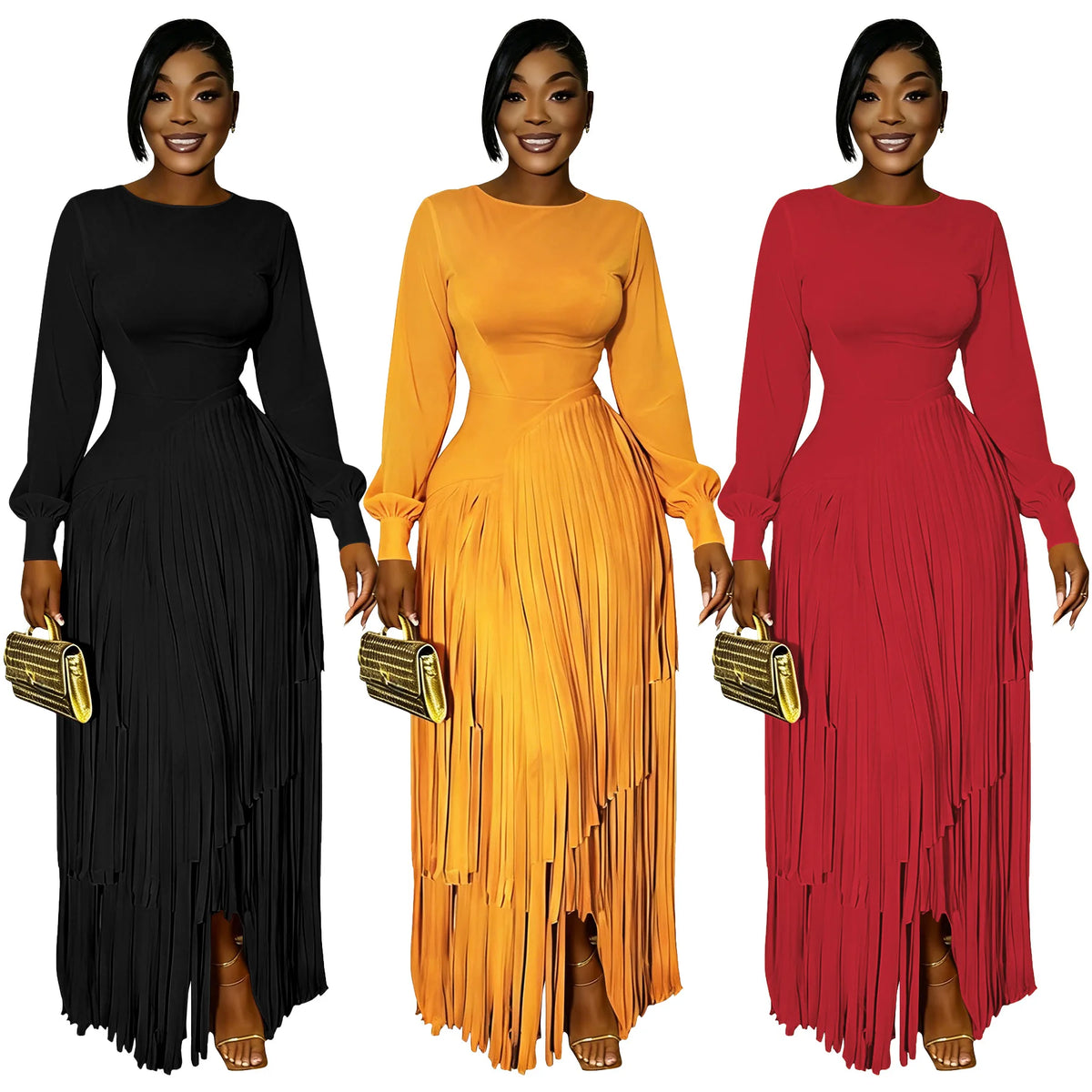 Elegant Long Sleeve African Dashiki Maxi Dress for Women