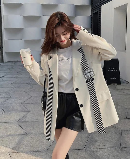 Jacket For Women Casual Long Trend Blazers Luxury Women's Clothing High Quality Clearance Korean 2025 Coat Fall Outfits Blazer