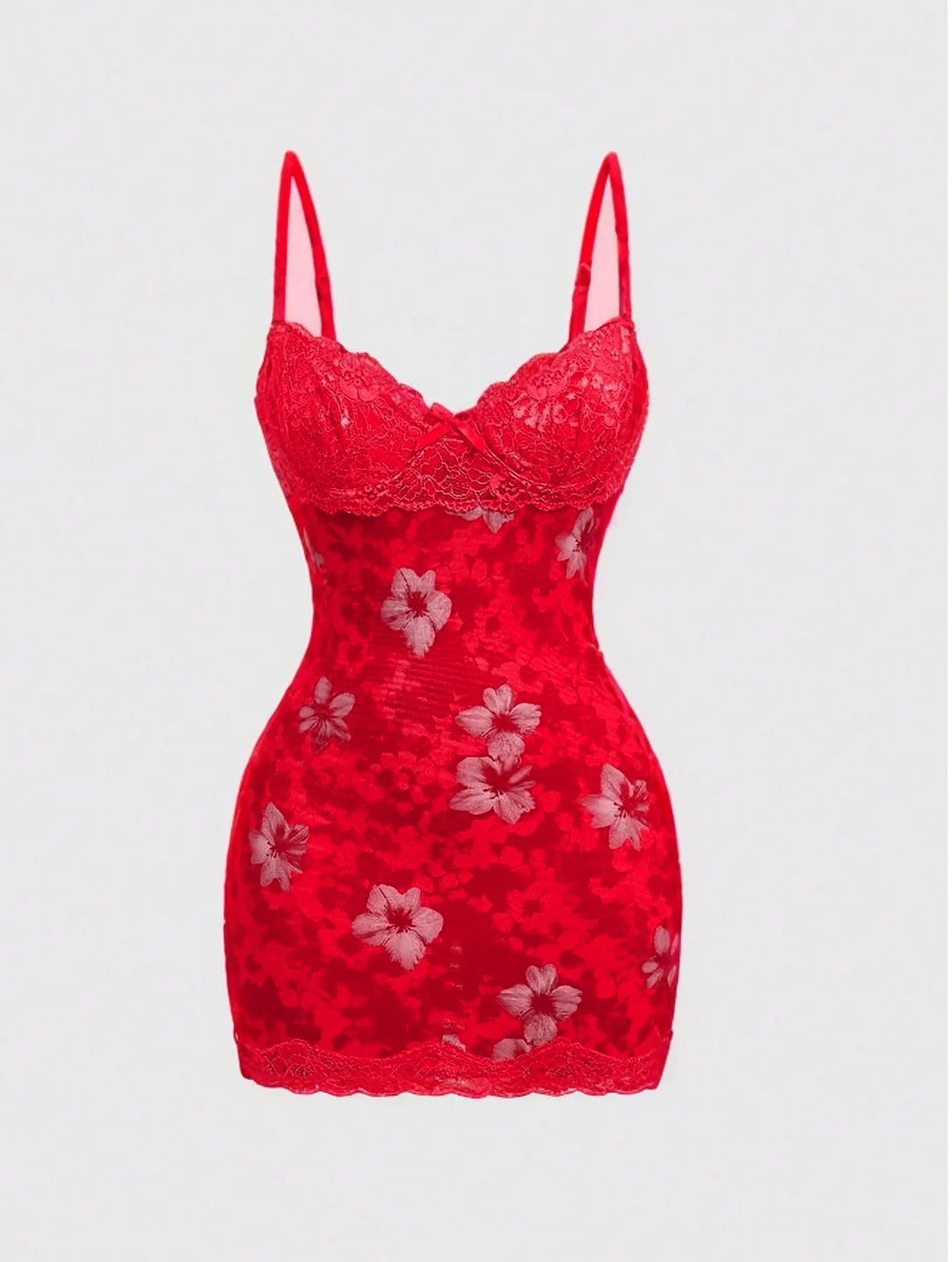 Leopard Print Lace Spaghetti Strap Bodycon Dress for Women
