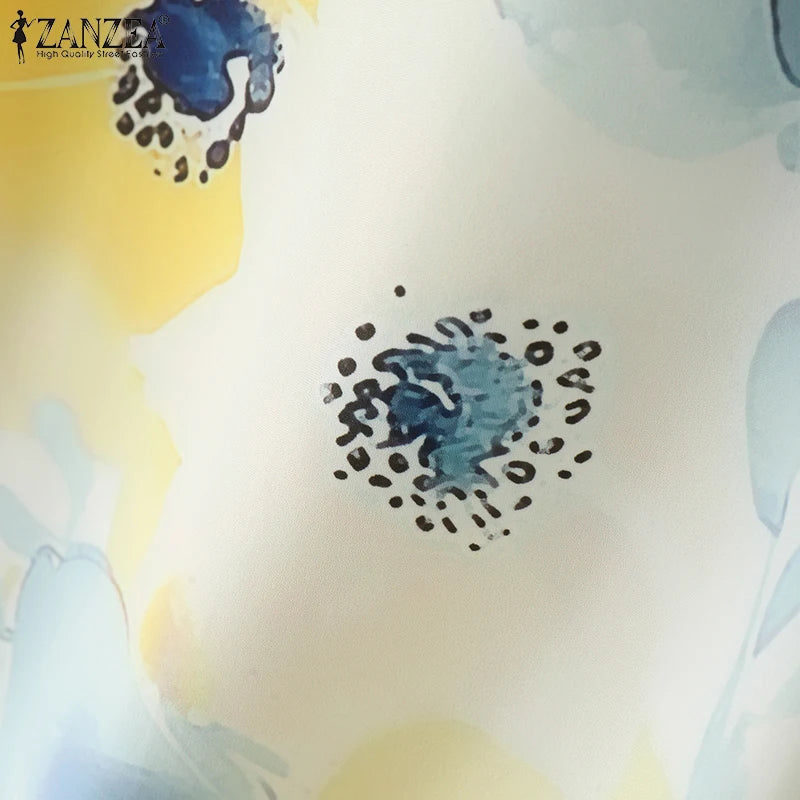 ZANZEA Womens 2025 Summer Casual Floral Printed Tank Tops Fashion O-Neck High-Low Sleeveless T-Shirts Day Wear Simple Camis Tops