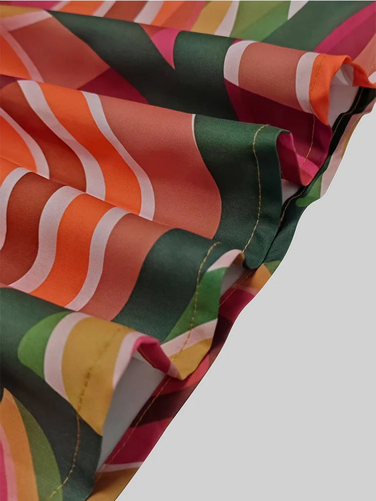 Gymystars Elegant Dresses for Party Fall Women Clothes Chic Straps Colorful High Neck Lantern Sleeve Fashion Wedding Guest Dress