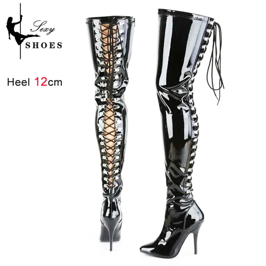 Over Knee Leather Stiletto Boots
