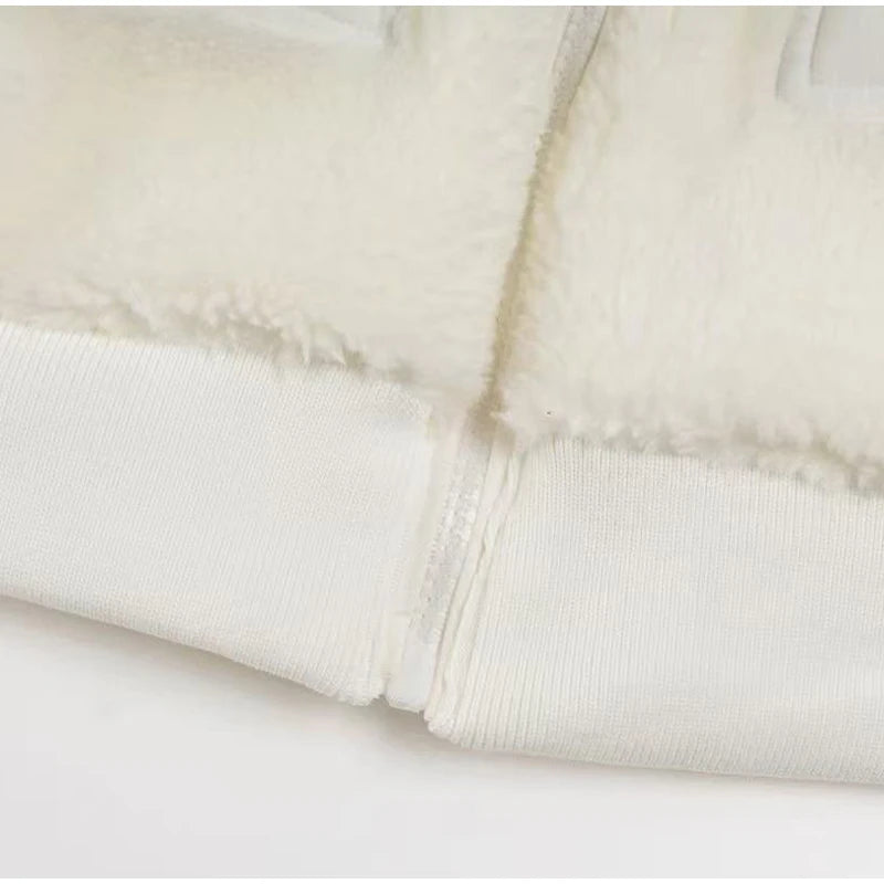 Elegant Lamb Women's Coat Vintage Stand Collar Thicken Full Sleeve Pockets Jacket Female 2025 Autumn Winter Woman Coats Outwears