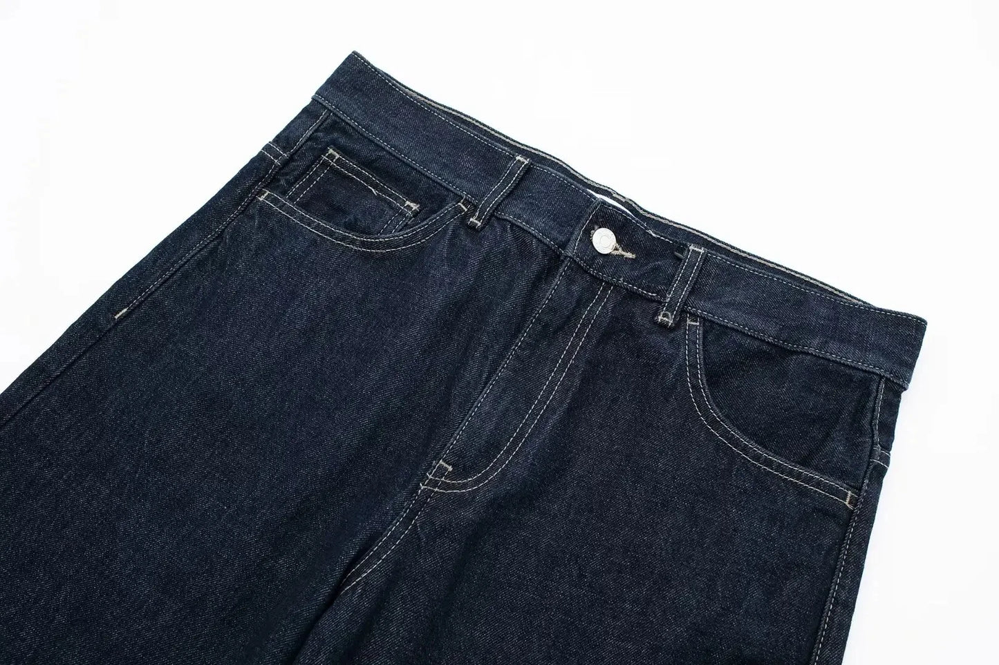 Retro Spliced Street Denim Two Piece Set for Women